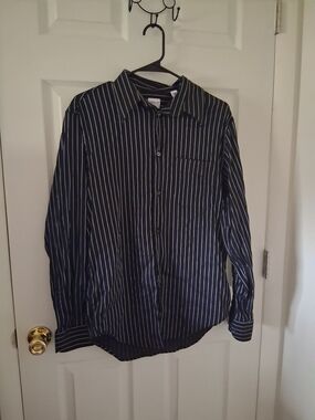 Armani Collezioni Black and White Stripe Dress Shirt